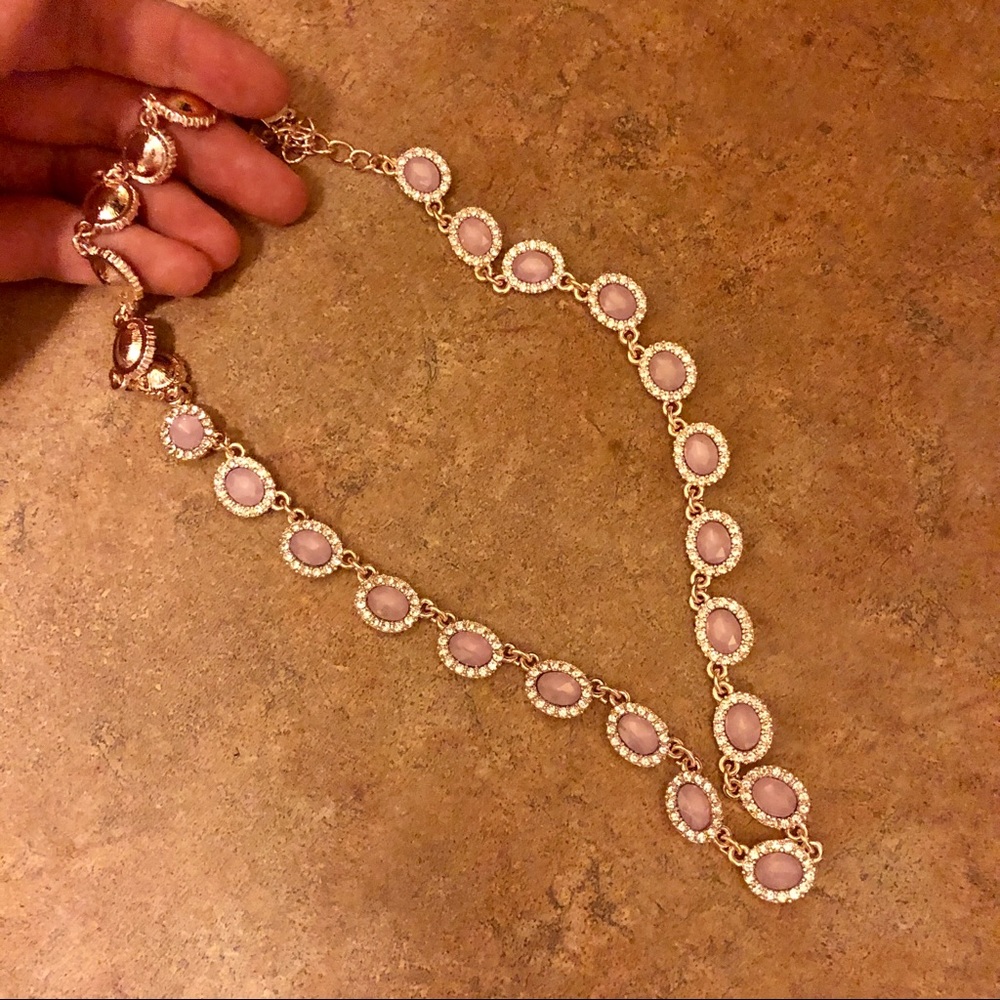Pink Crystal Collar Necklace 🌸
